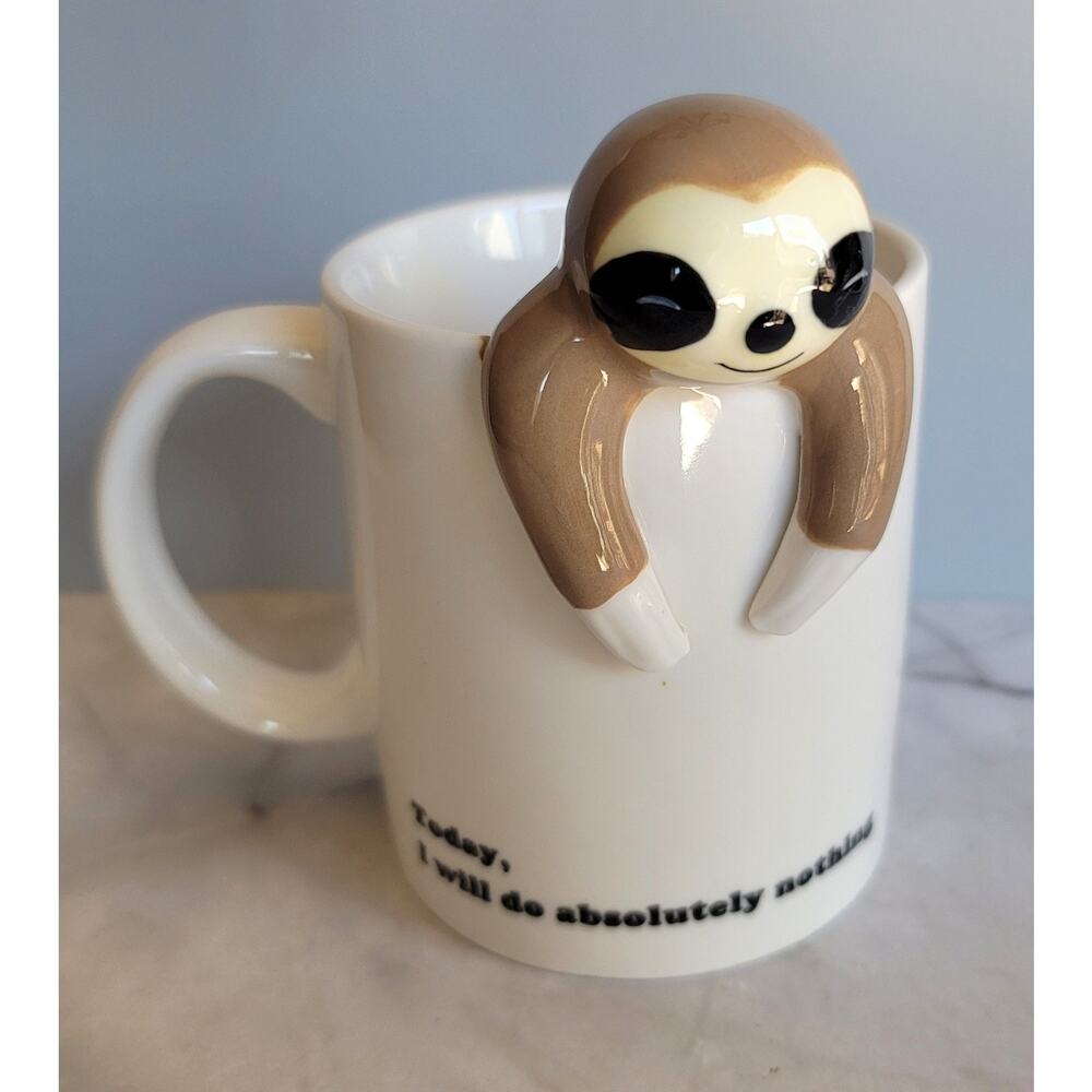 Decodyne Sloth Today I Will Do Absolutely Nothing 3D Ceramic Coffee Tea Mug 12oz